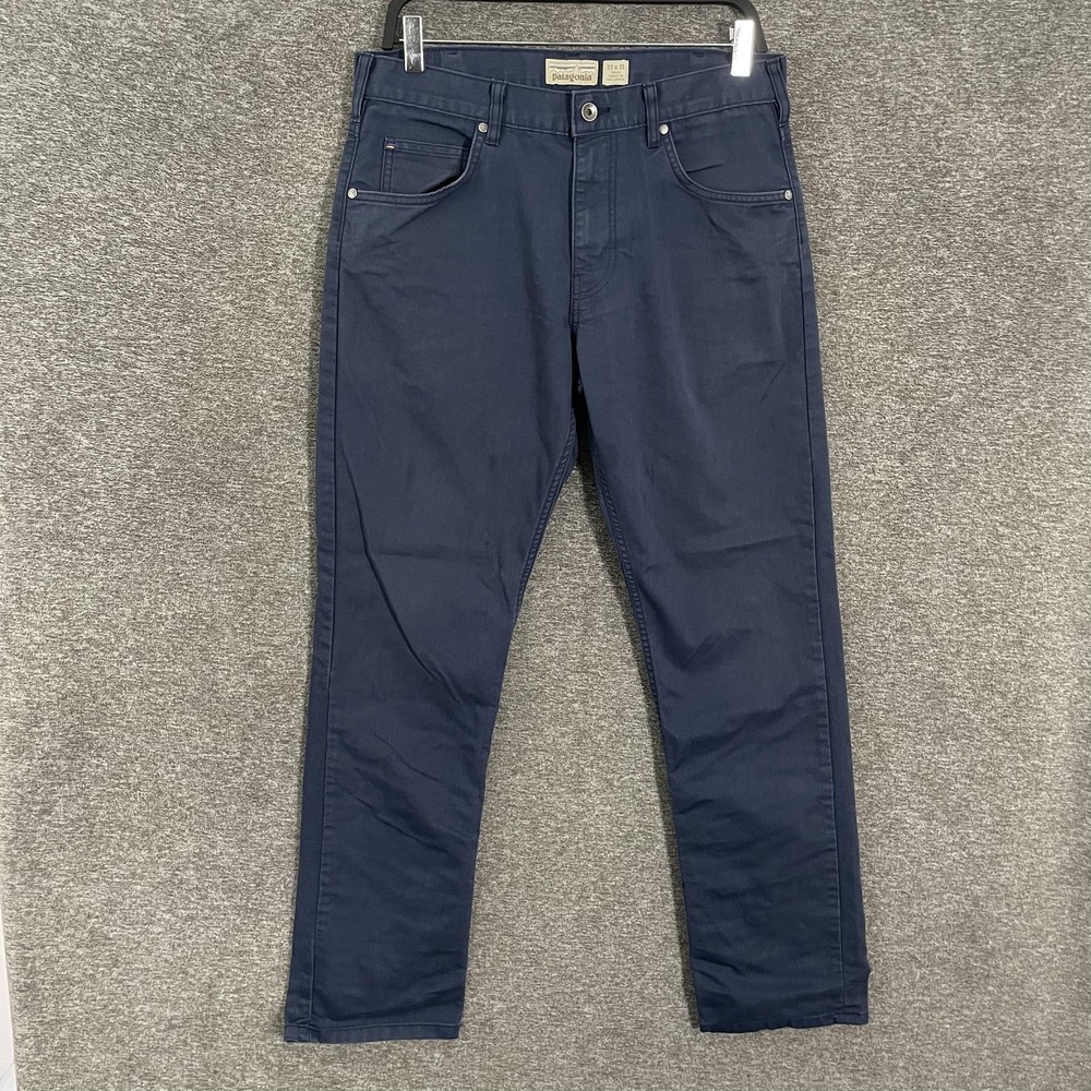 Patagonia Jeans Mens 33x32 Blue Straight Leg Organic Cotton Blend Pants